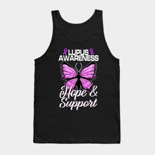 Lupus Awarenes Butterfly Ribbon World Lupus Day Tank Top